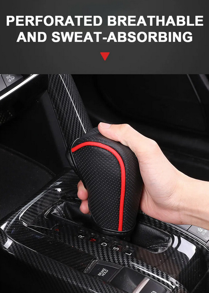 Leather Car Gear Shift Collars Interior Shift Knob Covers Gear Sleeve Protector