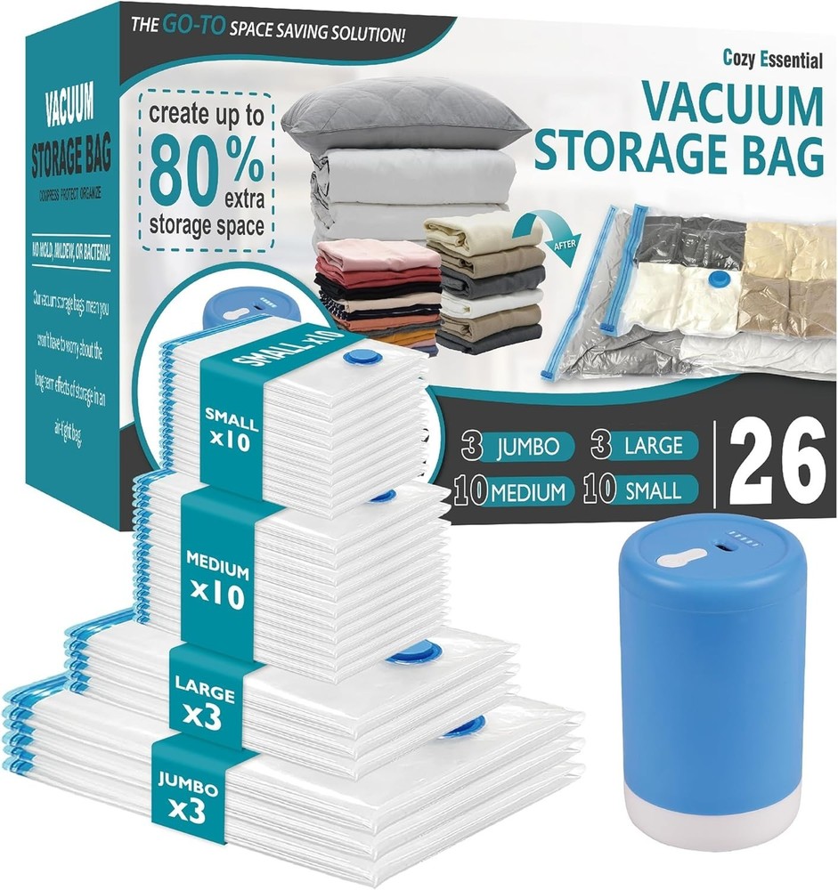 Portable Electric Pump Compression Bags 26 Pack