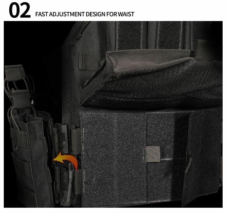 Urban Assault Black Storm Tactical Vest Plate Carrier W/ Level III Armor Plates