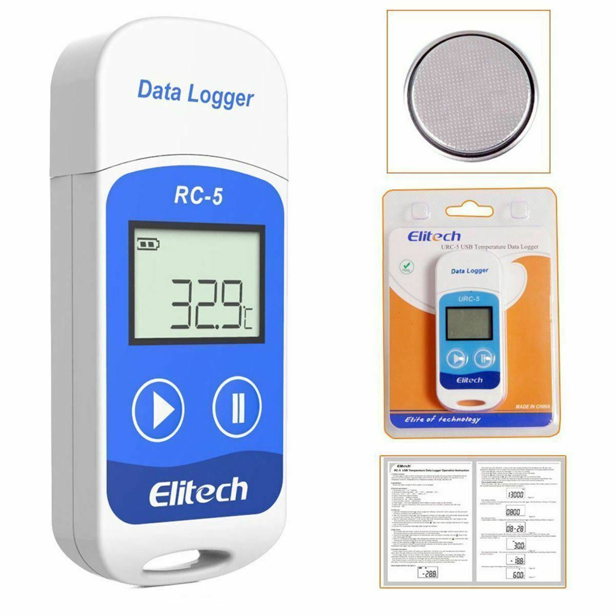 Elitech RC-5 USB Reusable Temperature Data logger Temp Recorder Quick PDF Report