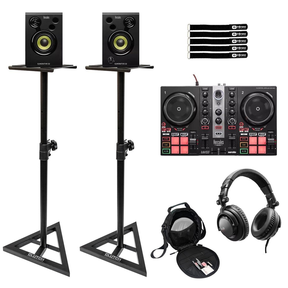 Hercules DJLearning Kit MK2 with DJ Controller, Monitors & Stands