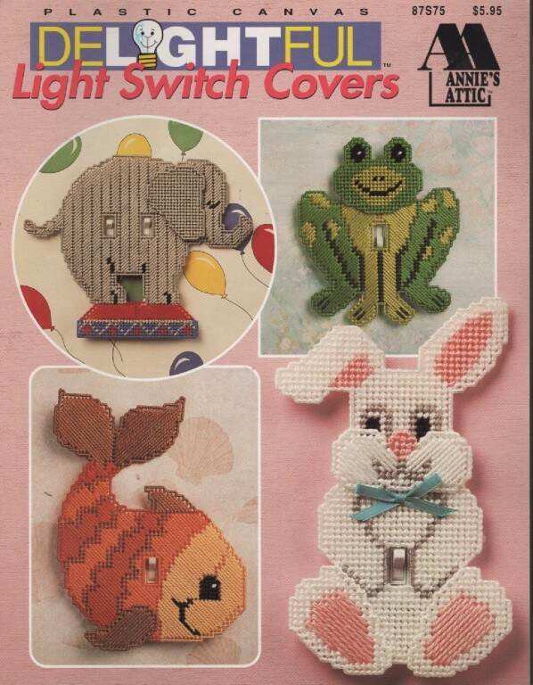 OOP!!! PLASTIC CANVAS DELIGHTFUL LIGHT SWITCH COVERS 9 DESIGNS