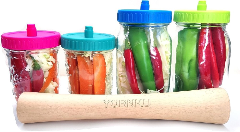 4 Pack Mason Jar Fermentation Lids - waterless Airlock Fermentation Pickle