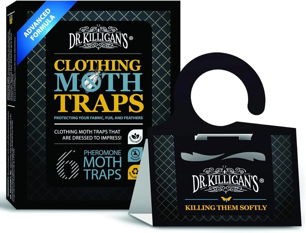 Dr. Killigan's Premium Double Potent Clothing Moth Traps with Black