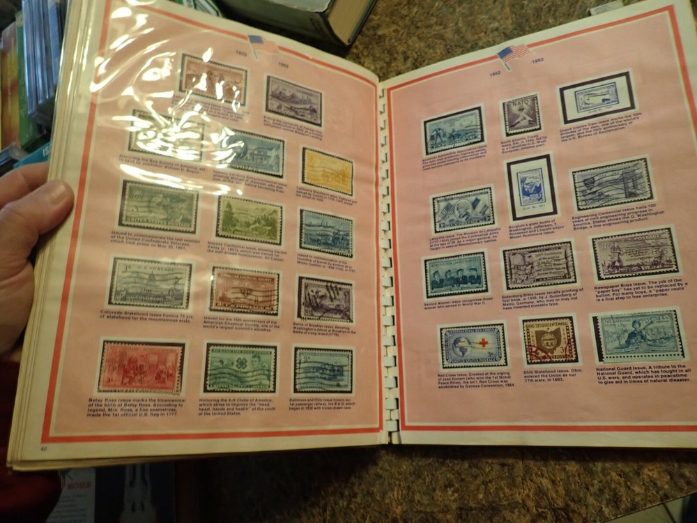 1971 Scott USA Stamp Album - 603 most used/cancelled stamps - spiral bound