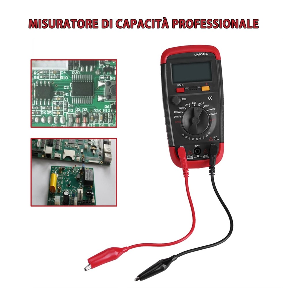 Digital Capacitance Meter Multimeter Professional Capacitor Tester 0.1pF-2000...