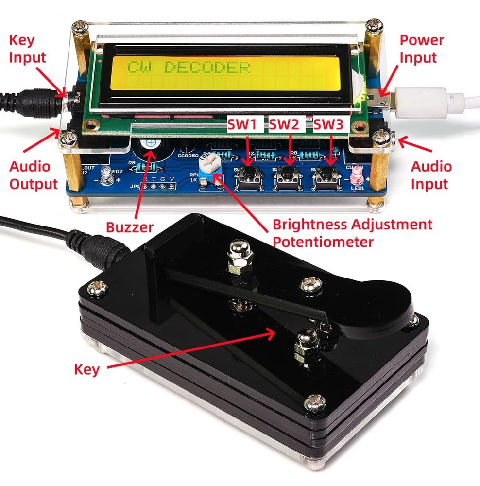 DIY Morse Code Trainer kit, Complete Project kit with Pre-soldered PCB & Encl...