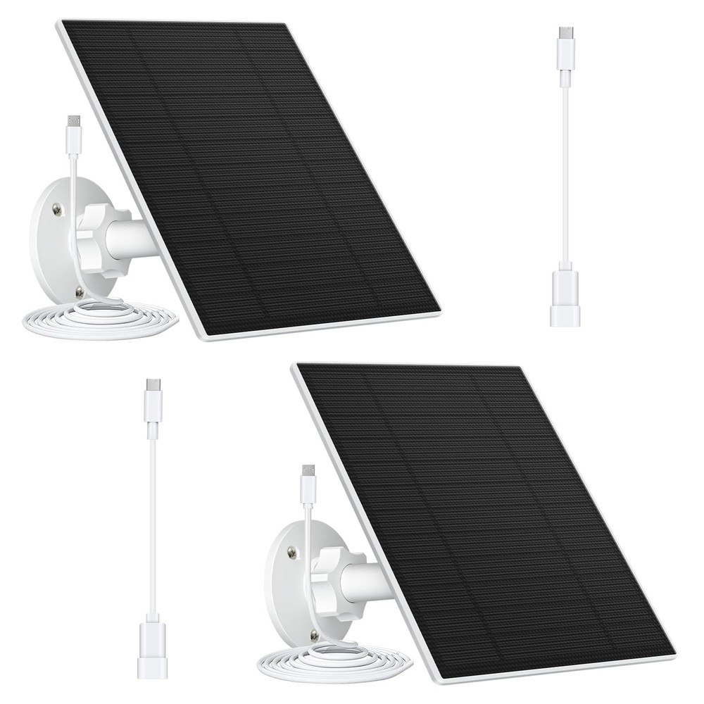 Eufy Solar Panel 6W USB-C Micro USB Charger for E (2 Pack) E20 E40 SoloCam Spotl