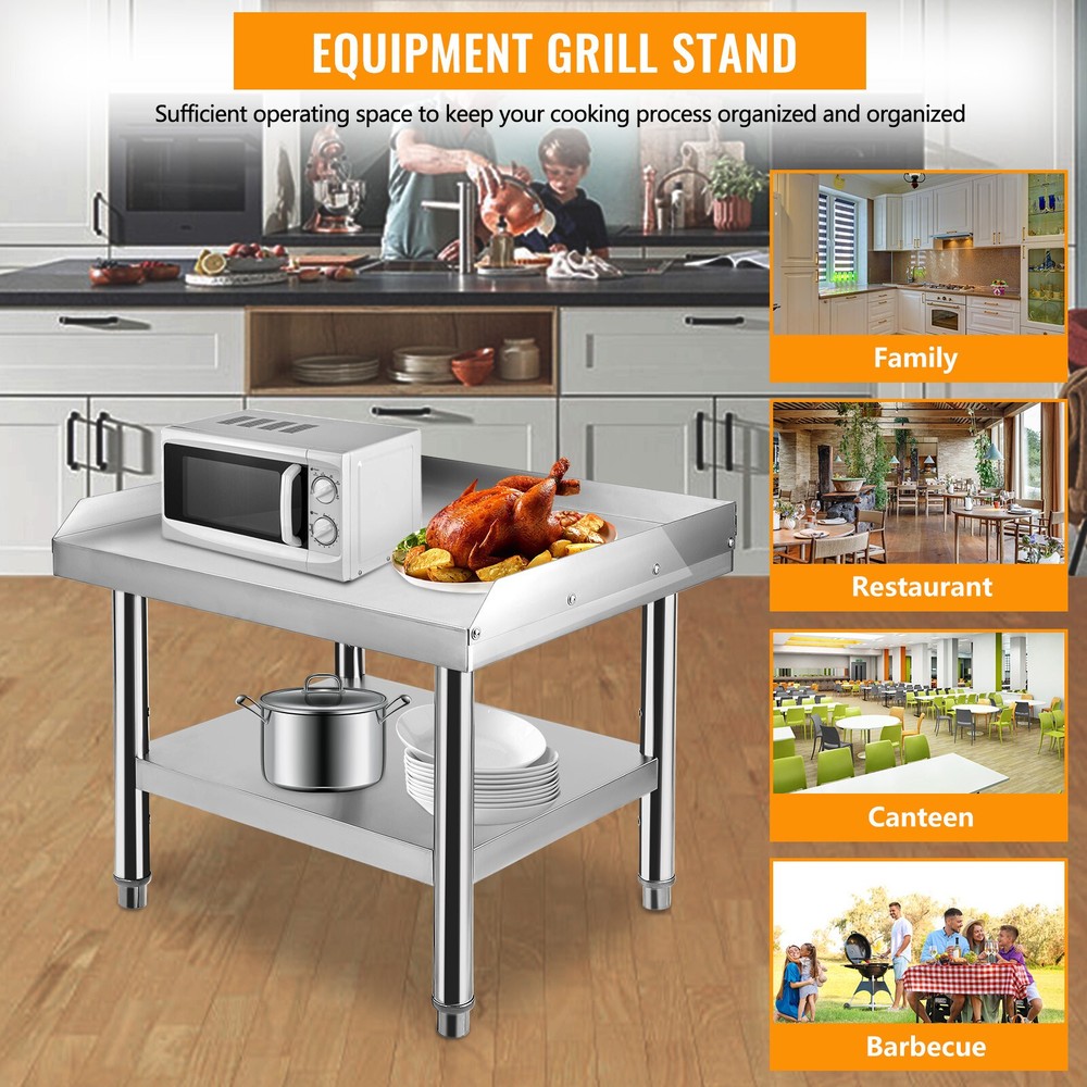 Equipment Grill Stand Prep Table Stainless Steel Table with Adjustable Undershel