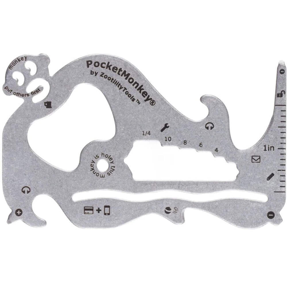 Zootility PocketMonkey X Wallet Size Multi Tool - Silver