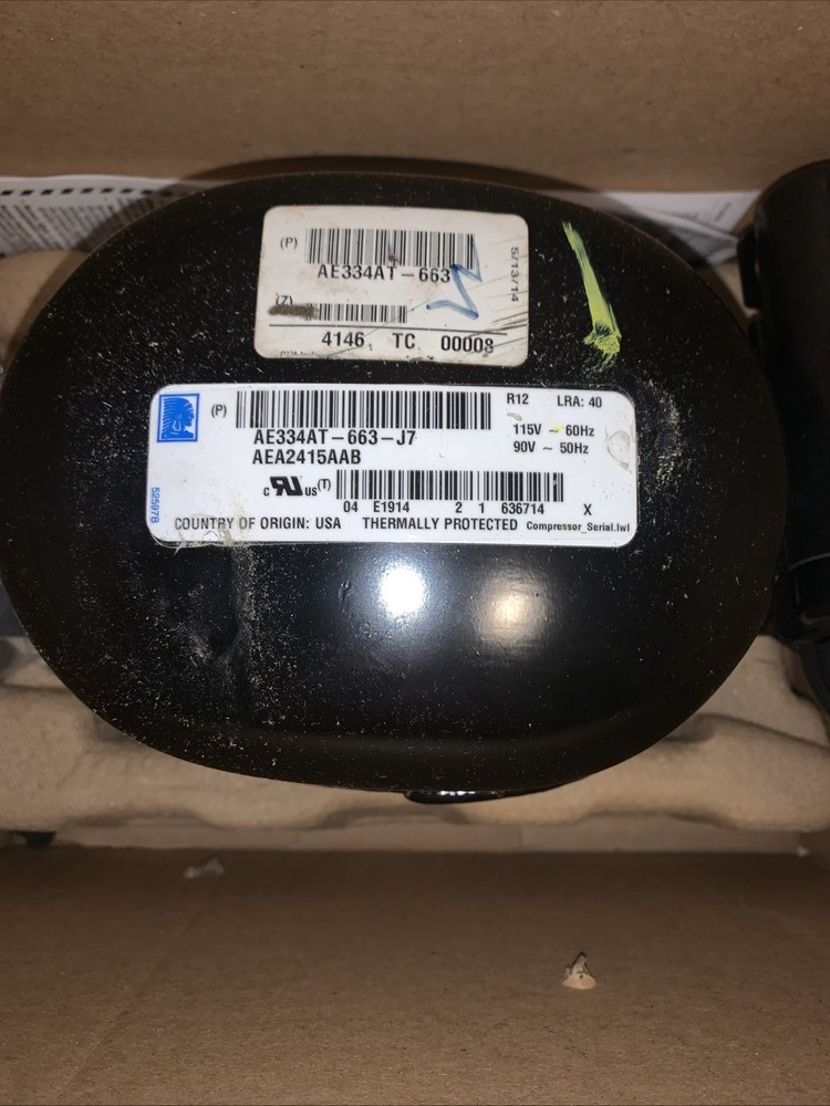 Tecumseh Compressor AEA2415AAB, AE334AR-663-J7, Low Temp, R12