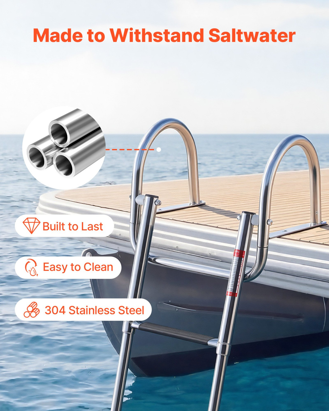 Boat Ladder, 3 Steps, Pontoon Boats