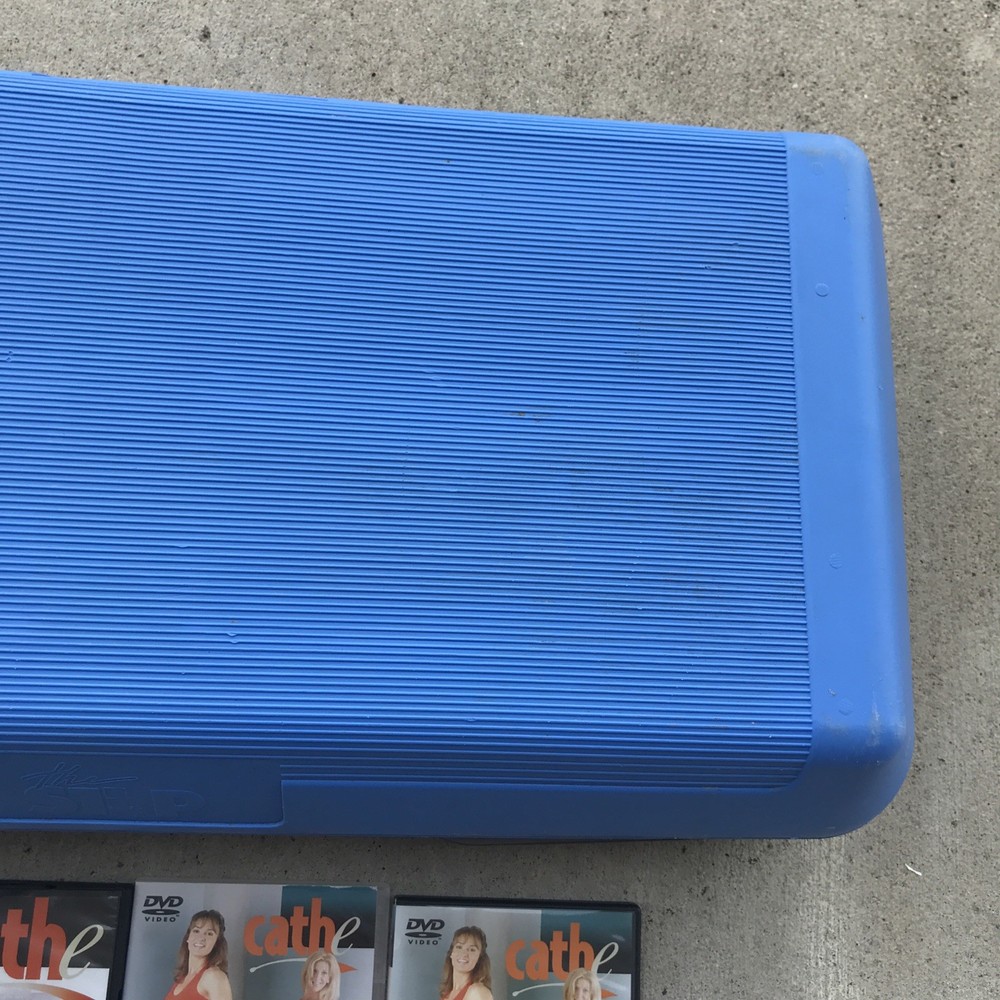 The Step Original Exercise 28” Aerobic Stepper W/ 4 Gray Risers Platform & DVDS