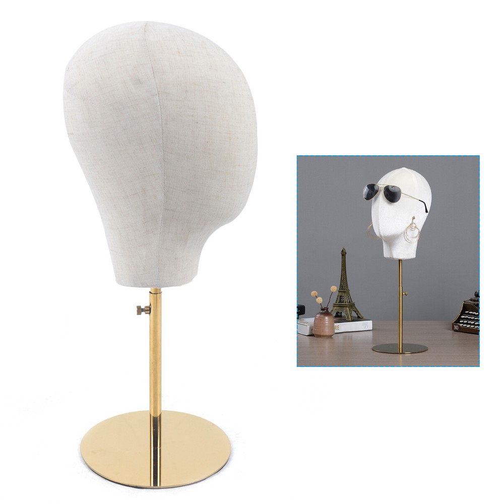 Mannequin Head Model Hat Wig Glasses Display Holder Stand Adjustable Height
