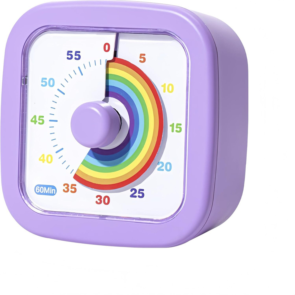 Kids Visual Timer Cute Rainbow - 60 Minute Countdown Timer Time Management for K