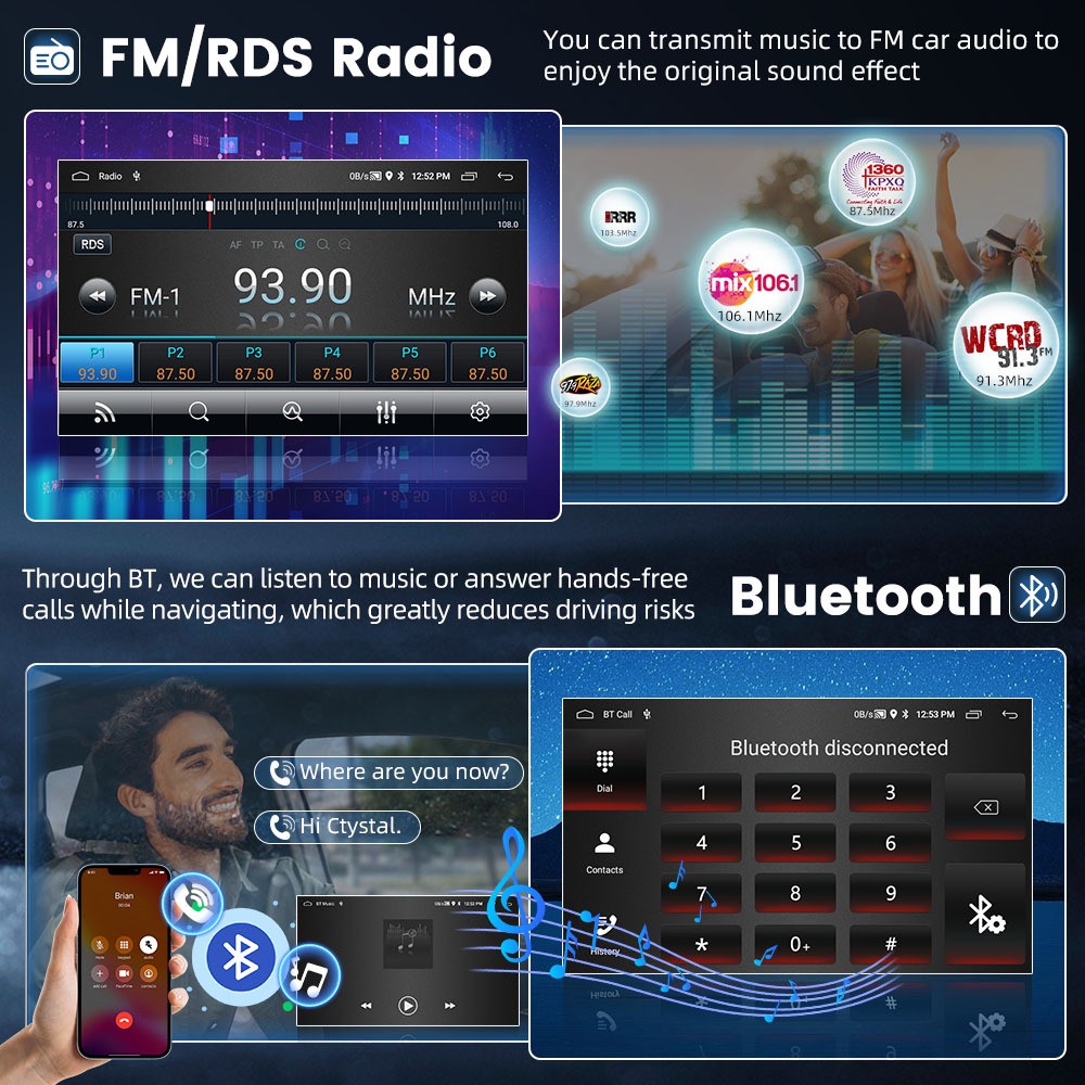 For BMW E90 M3 328i 335i Car Stereo Radio Android 15 Apple Carplay GPS Navi 64G