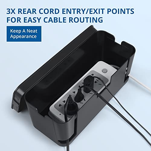 Cable Management Box Black, 2Pack Cord Organizer Box - Extra Large and Medium