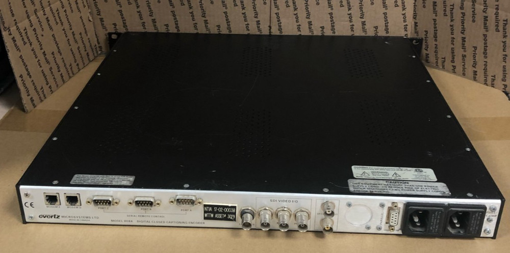 Evertz Model 8084 Digital Closed Captioning Encoder W/RACK EARS (TESTED)