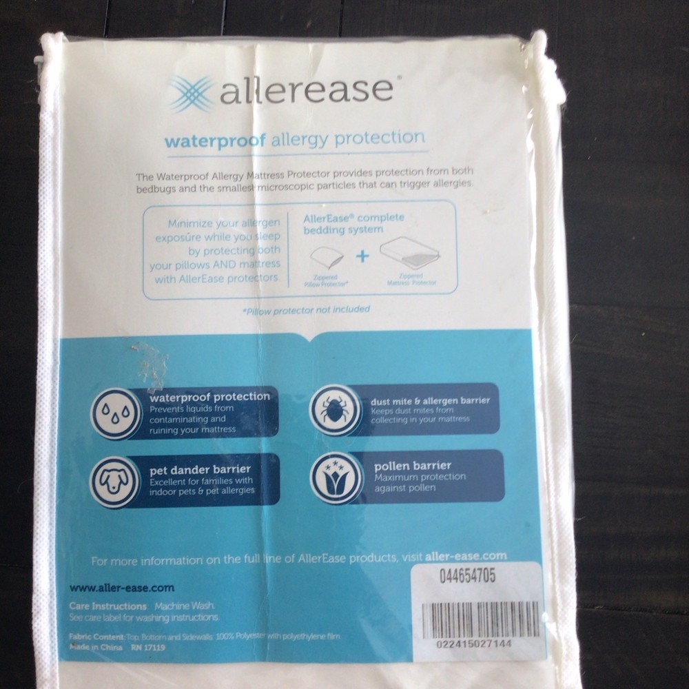 AllerEase Waterproof Allergy Protection Zippered Mattress Protector, Queen