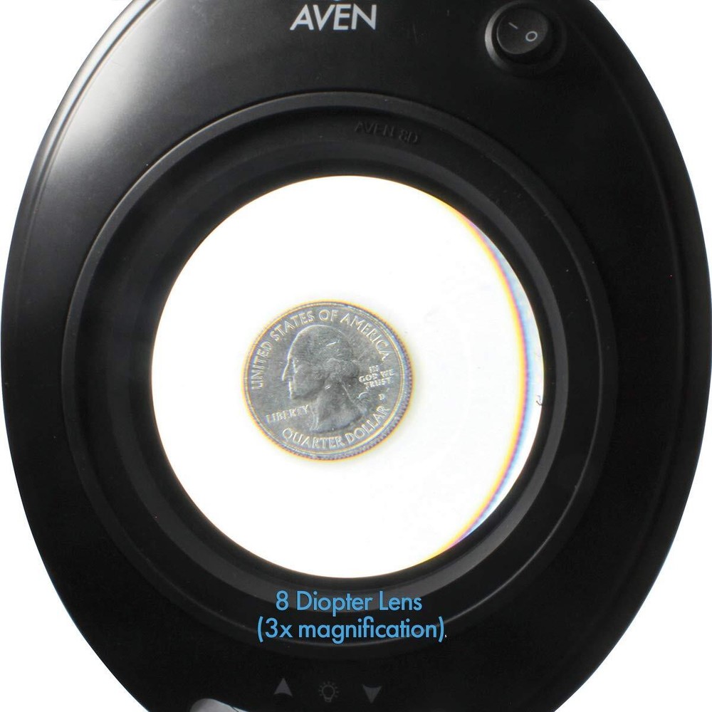Aven 26501-LED-INX-8D Magnifying Lamp Black