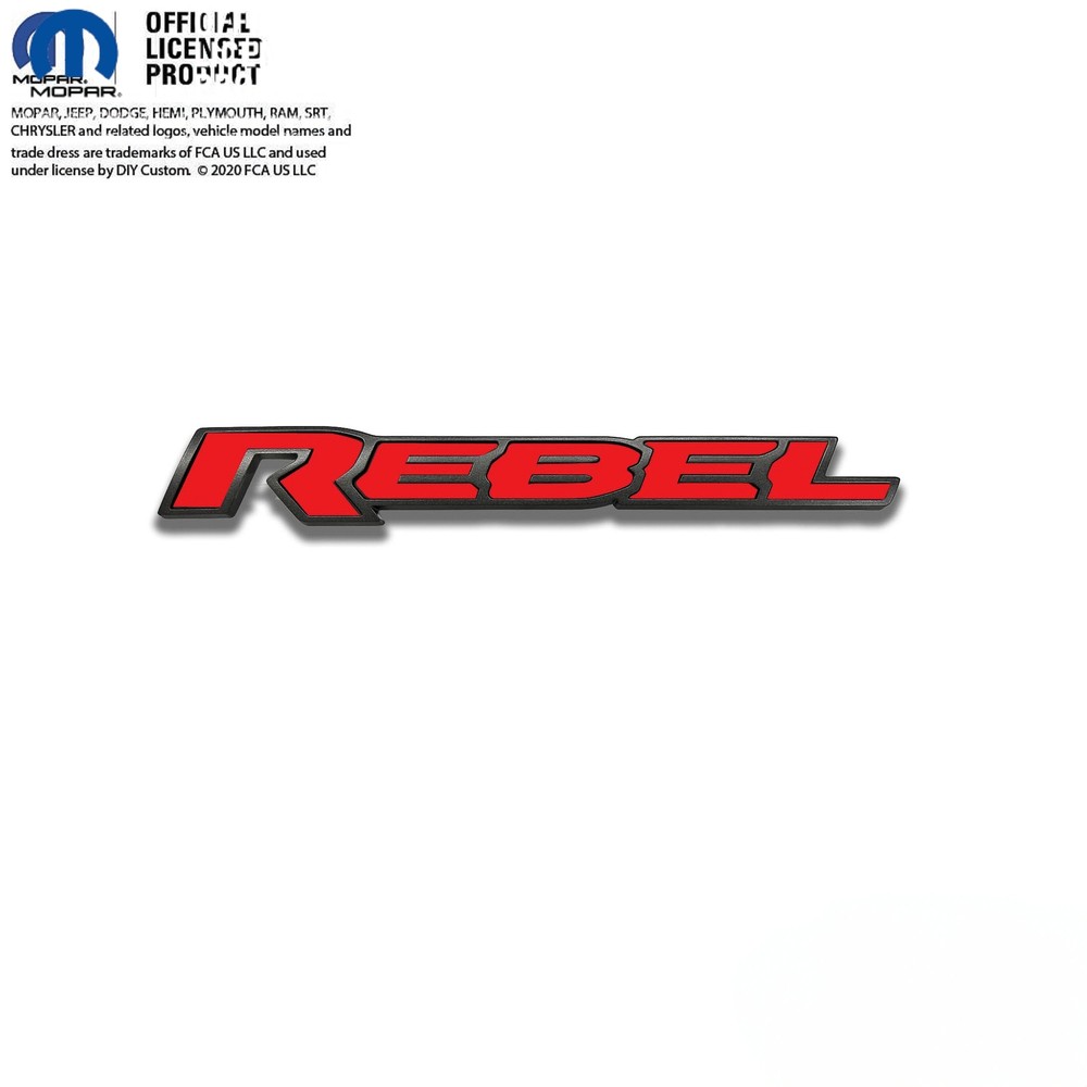 RAM Rebel Emblem Overlay Decals Solid Gloss Red Fits 2019-2026