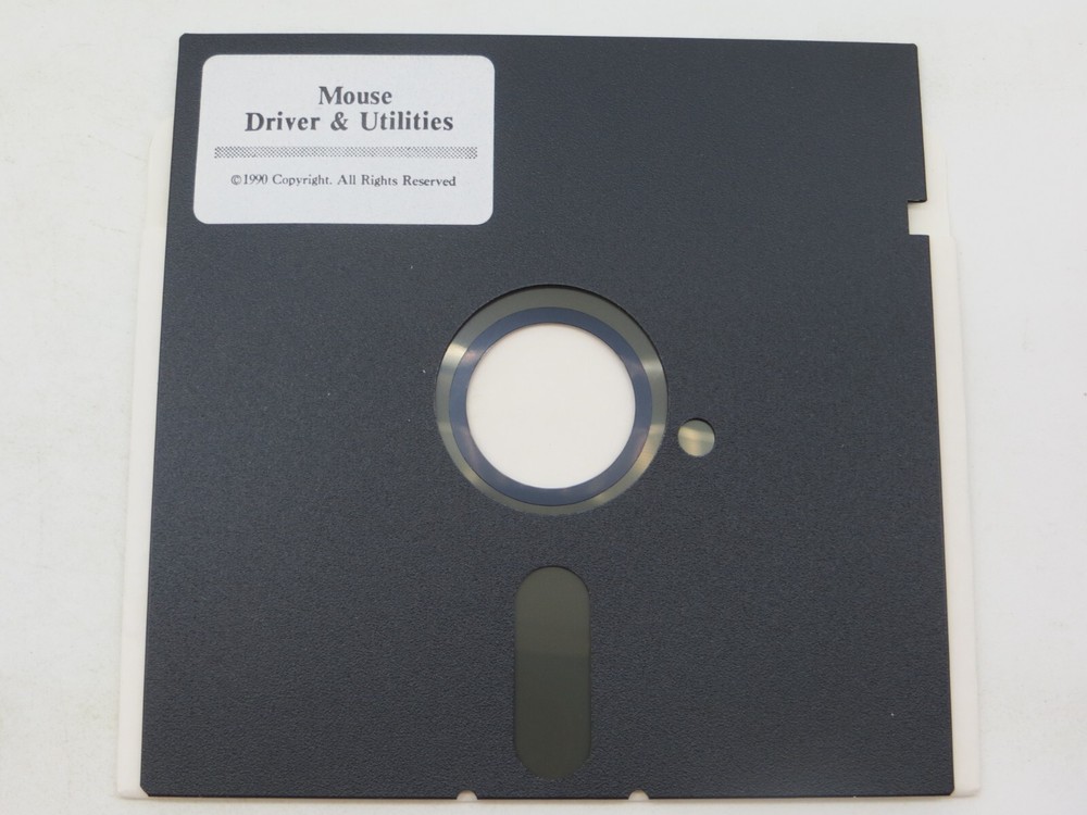 Mouse Driver & Utilities 5.25" Floppy Disk 1990 computer disc vintage