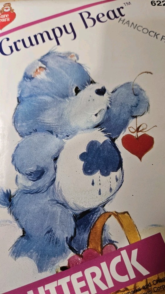 1983 Care Bears GRUMPY BEAR DOLL Butterick PATTERN 6228 Rain Cloud UNCUT 17"