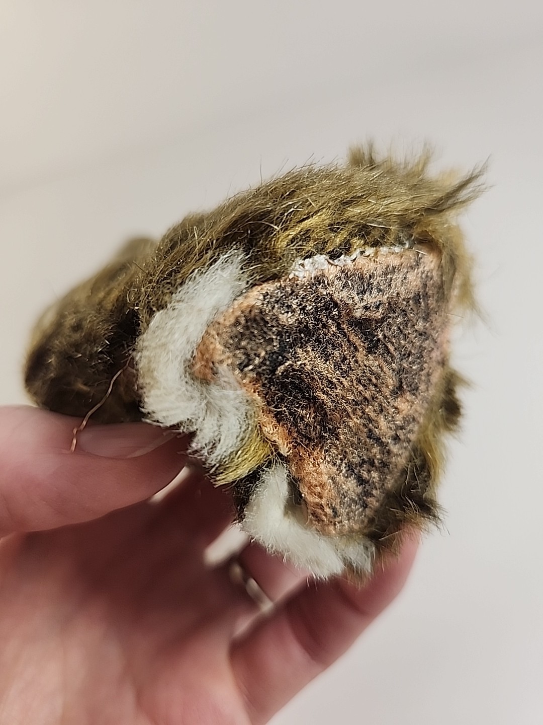 Vintage Realistic Rabbit Bunny Figure Easter Spring Faux Fur 4" Brown