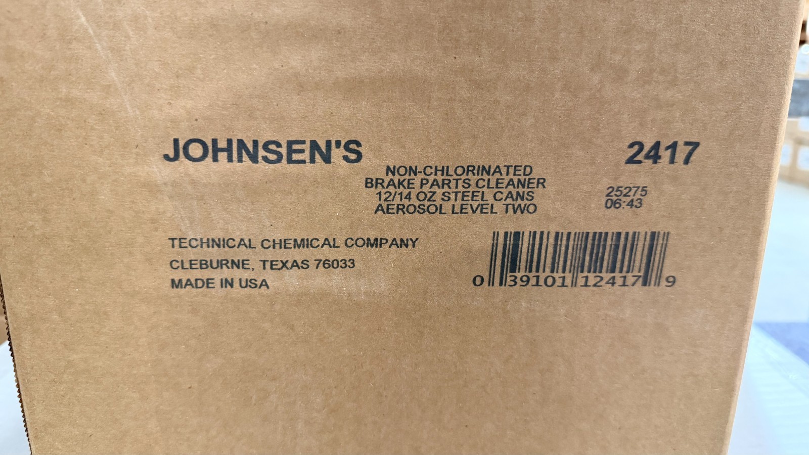 CASE OF 12! Johnsen's Brake Clean 2417 - 14oz - Non Chlorinated LOW VOC 12 PACK