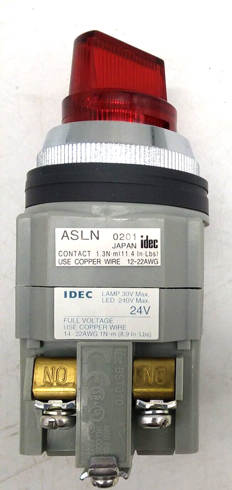 IDEC ASLN22211DNR Illuminated Red Selector Switch