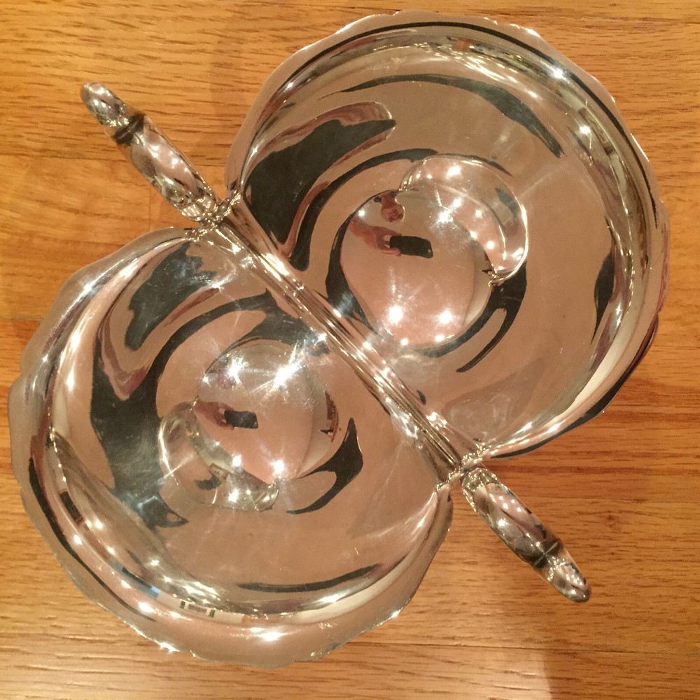 Reed & Barton Double Bowl Sauce Boat w/ Handles #160 EPNS Silver Plated ~ VTG