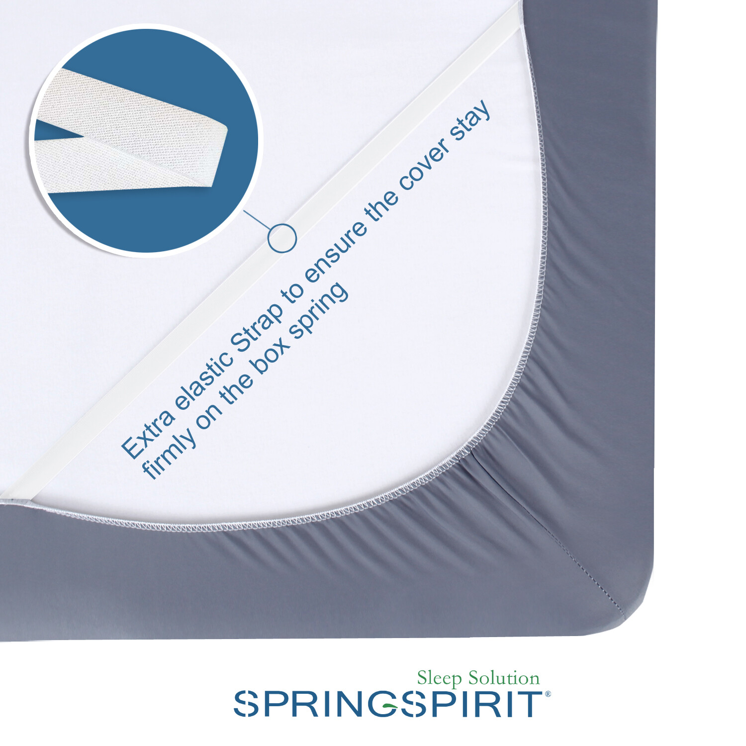 Box Spring Cover with Smooth Elastic Woven Washable Gray Twin/Full/Queen/King