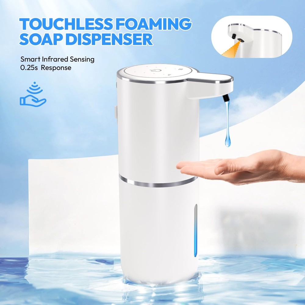 Automatic Soap Dispenser Touchless,Liquid Hand Soap Dispenser 12.8oz USB 4lev...