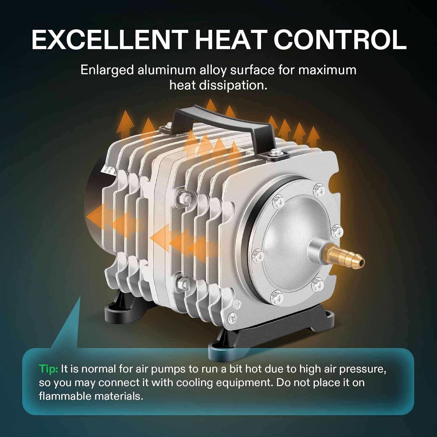 VIVOSUN 15-55W Commercial Air Pump 317GPH-1427GPH for Aquarium Hydroponic System