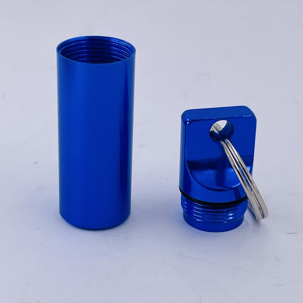 5pcs Waterproof Mini Pill Box Case Holder Container Metal Capsule Tool Keychain