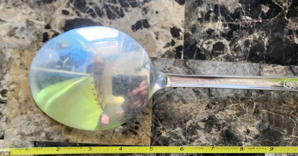 😉MID CENTURY c1951 HOLIDAY PATTERN SILVERPLATED "13" SALAD /SERVING SPOON🥗🥘🍛