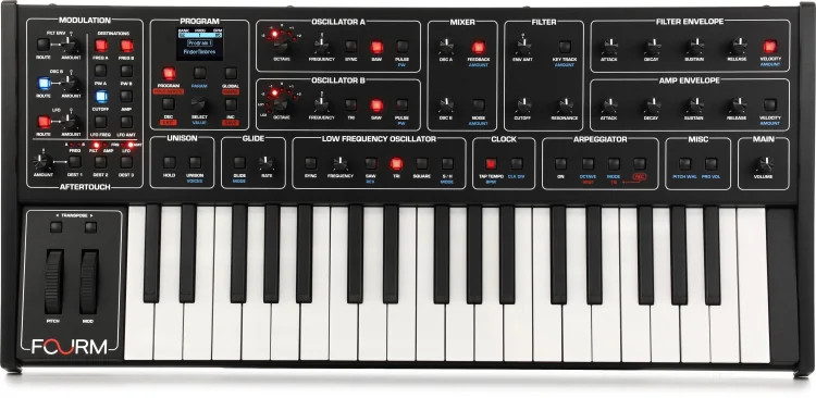 Sequential Fourm Compact Polyphonic Analog Synthesizer