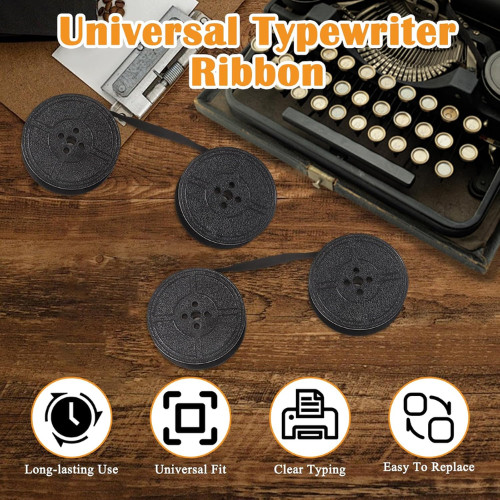 Universal Typewriter Ribbon Twin Spool Replacement Pack - Black Ink (2 Pcs)