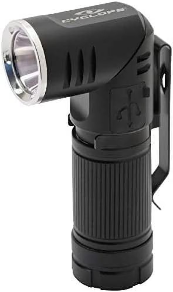 Cyclops 400-lumen pocket-sizedrechargeableflexible flashlight with rotating head