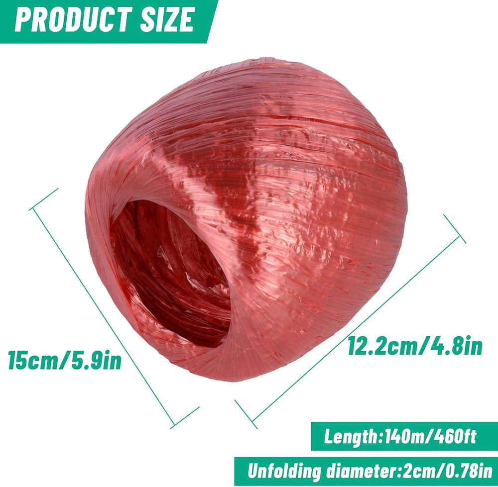 Polyester Nylon Plastic Rope Twine, 4Cm Width 310M Bundled Roll for Packing, Gar