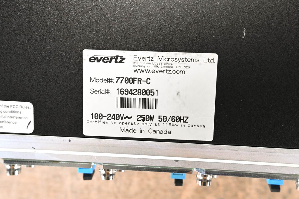 Evertz 7700FR-C Multiframe Chassis with Cards CG0046X