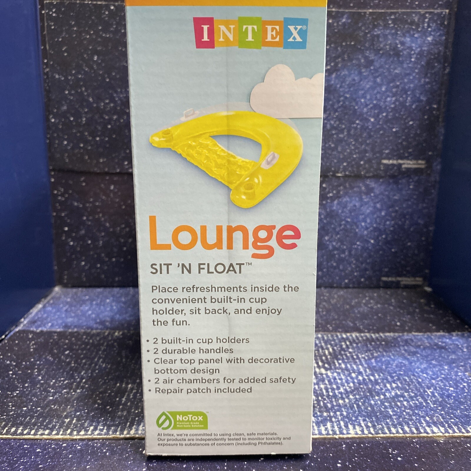 INTEX Sit 'N Float Inflatable Floating Swimming Pool Adult Lounge Chair