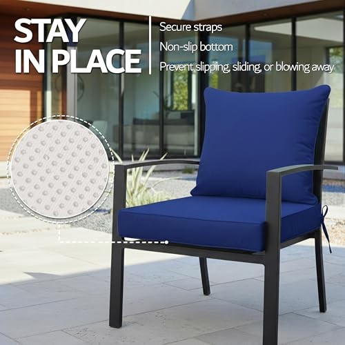 24x24 Inch Outdoor Chair Cushions Set of 2, Patio Furniture Cushions -