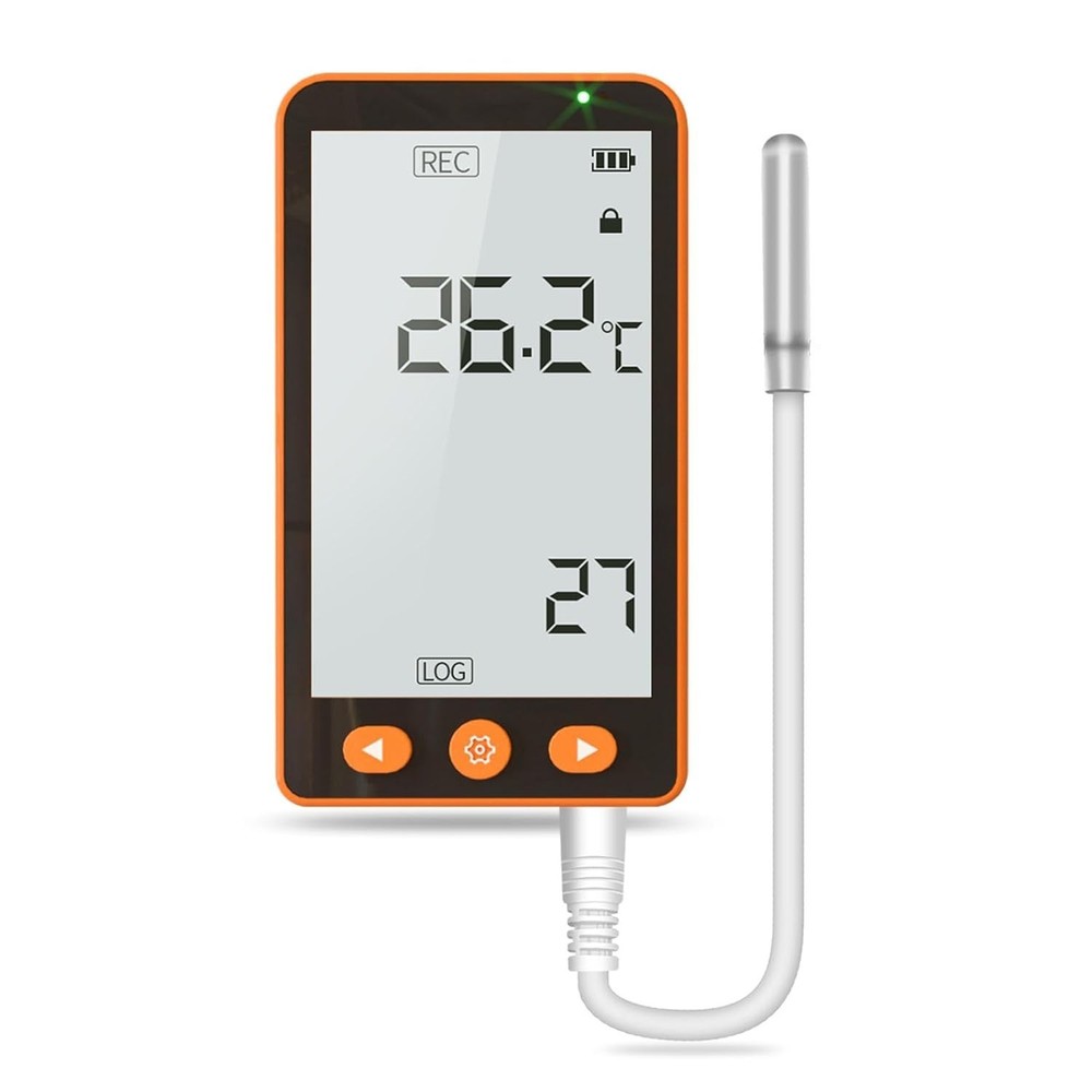 Temperature Data Logger with External Probe, High Accuracy Thermometer Hygromete