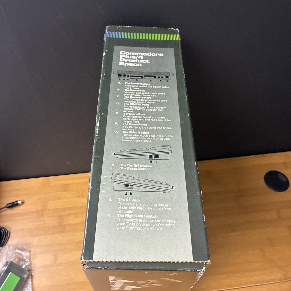 Commodore Plus/4 Vintage Home Computer with Box, Accessories, Manuals Untested