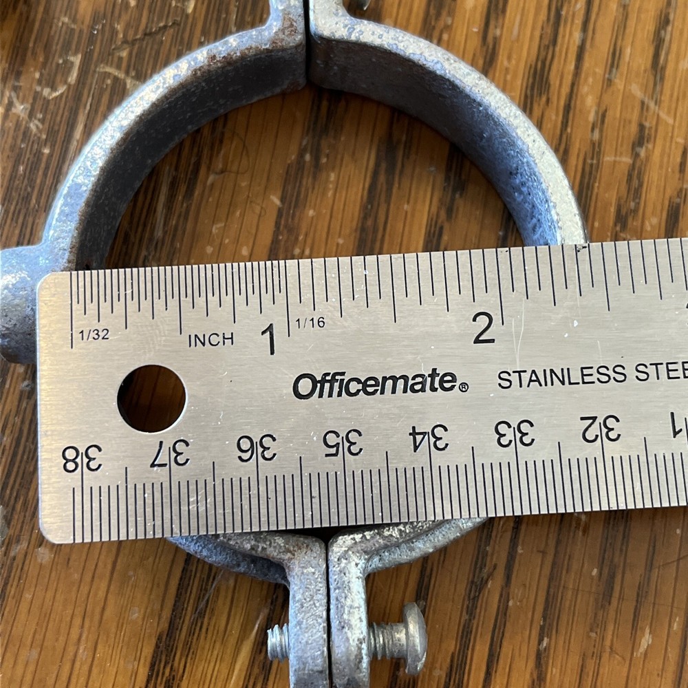 2-1/4" - 2-1/2” Road Hinged Galvanized Split Ring Pipe Hanger Clamp Qty-6 (NEW)