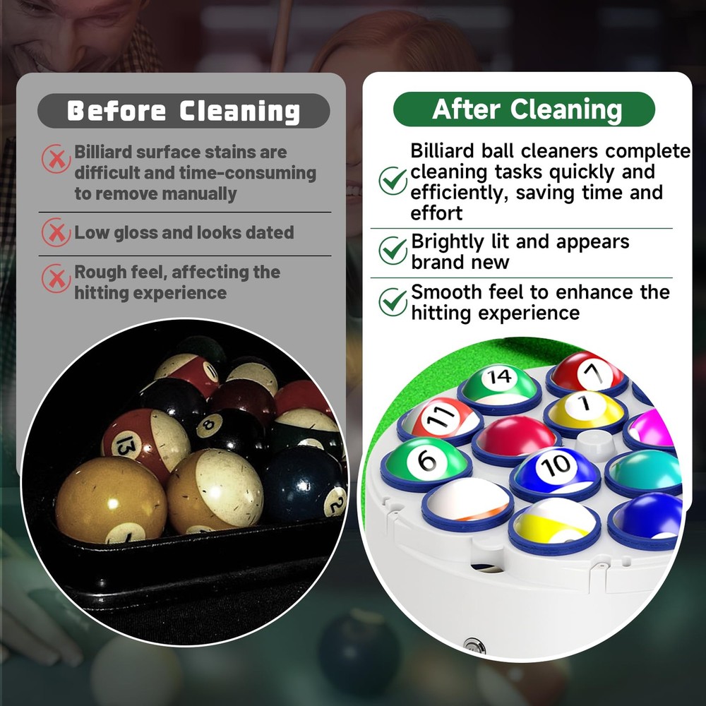 Billiard Cleaning Machine, Pool Polishing Cleaning Machine, Automatic 16 Pool...