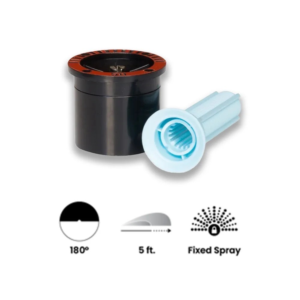 (5) Rain Bird 5H MPR Nozzle 5' Radius Half-Circle Spray Pattern (180°)