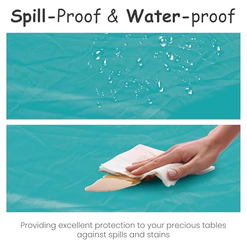 5 Pack Premium Plastic Tablecloth - 108 x 54 in. Disposable Rectangle Turquoise