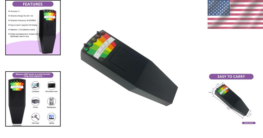 Compact 5 LED EMF Meter: Essential Ghost Hunting Equipment for Enthusiasts